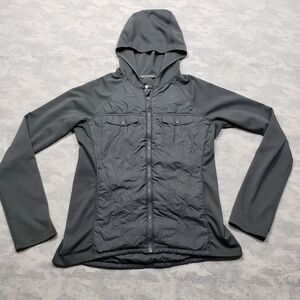 Mountain Hardwear‎ Jacket Womens Small Gray Wool Blend Hooded Full Zip